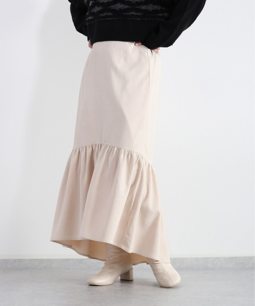 cepo(セポ)の「ティアードギャザースカート(スカート・レディース・チャコール/グリーン/オフホワイト・M)」の2枚目の写真