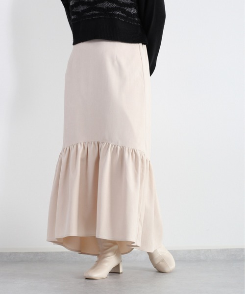 cepo(セポ)の「ティアードギャザースカート(スカート・レディース・チャコール/グリーン/オフホワイト・M)」の4枚目の写真