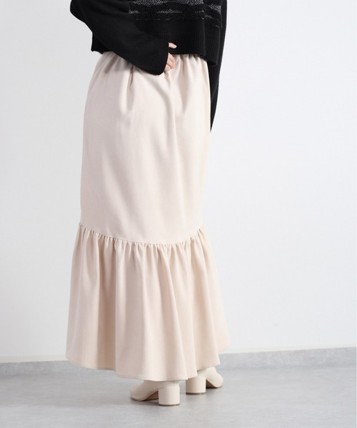 cepo(セポ)の「ティアードギャザースカート(スカート・レディース・チャコール/グリーン/オフホワイト・M)」の6枚目の写真