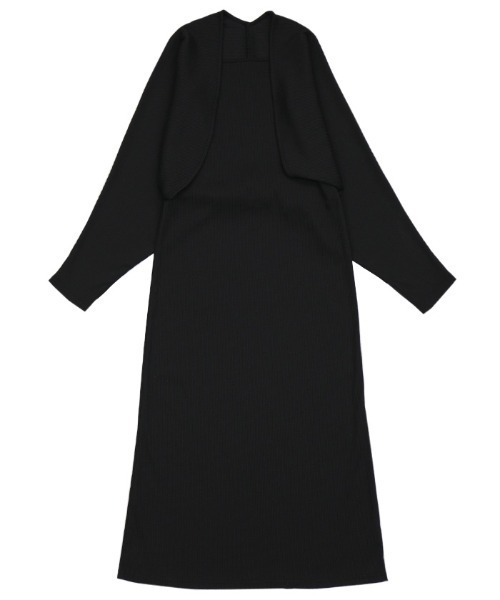 select MOCA(セレクトモカ)の「ボレロ&キャミワンピースセットアップ(セットアップ・レディース・グレー/ブラック/ブルーグリーン・FREE)」の12枚目の写真