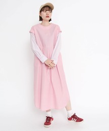 新品　I am I in fact... レイヤードシャツワンピース ピンク I am I in fact（アイアムアイインファクト）｜ワンピース