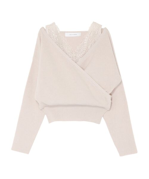 LAGUNAMOON(ラグナムーン)の「レースレイヤードカシュクールニットプルオーバー(ニット/セーター・レディース・ライトグレー/ミント/ブラック・FREE)」の14枚目の写真