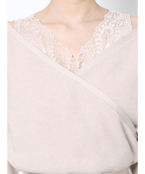 LAGUNAMOON(ラグナムーン)の「レースレイヤードカシュクールニットプルオーバー(ニット/セーター・レディース・ライトグレー/ミント/ブラック・FREE)」の11枚目の写真