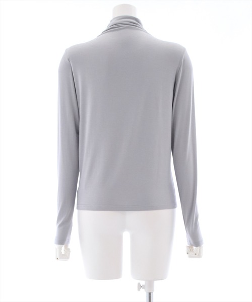 clear（クリア）の「ギャザーネックベーシックカットソートップス（Tシャツ/カットソー・レディース・グレー/オフホワイト/ブラック/ブルー・F）」の9枚目の写真