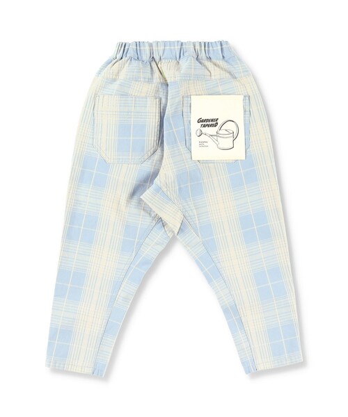BRANSHES（ブランシェス）の「【23SS】ガーデナーテーパードパンツ/チェック柄（チノパンツ・キッズ・アイボリー/サックスブルー/ライトグリーン・90/130/100/120/160/140/110/150）」の7枚目の写真