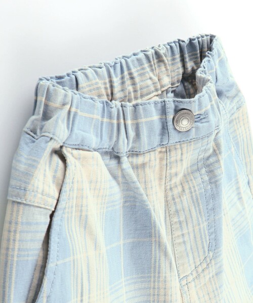 BRANSHES（ブランシェス）の「【23SS】ガーデナーテーパードパンツ/チェック柄（チノパンツ・キッズ・アイボリー/サックスブルー/ライトグリーン・90/130/100/120/160/140/110/150）」の20枚目の写真