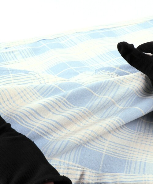 BRANSHES（ブランシェス）の「【23SS】ガーデナーテーパードパンツ/チェック柄（チノパンツ・キッズ・アイボリー/サックスブルー/ライトグリーン・90/130/100/120/160/140/110/150）」の8枚目の写真