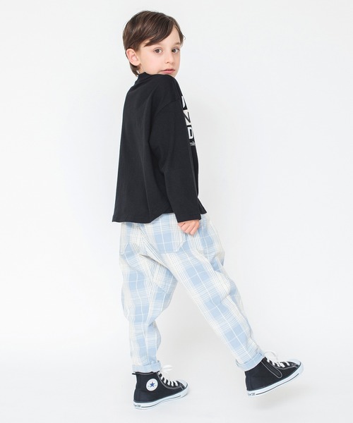 BRANSHES（ブランシェス）の「【23SS】ガーデナーテーパードパンツ/チェック柄（チノパンツ・キッズ・アイボリー/サックスブルー/ライトグリーン・90/130/100/120/160/140/110/150）」の13枚目の写真