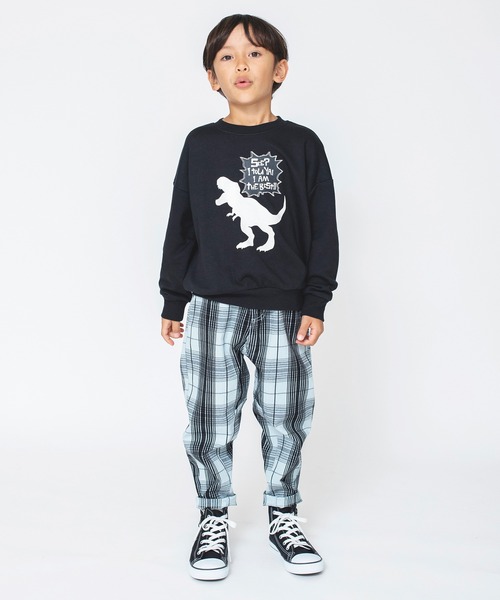 BRANSHES（ブランシェス）の「【23SS】ガーデナーテーパードパンツ/チェック柄（チノパンツ・キッズ・アイボリー/サックスブルー/ライトグリーン・90/130/100/120/160/140/110/150）」の5枚目の写真