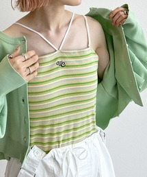 w closet | 【カップ付き】マルチボーダー刺繍キャミソール(キャミソール)