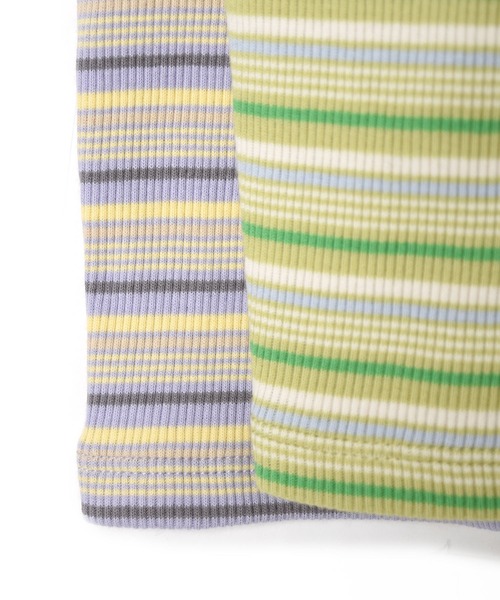 w closet（ダブルクローゼット）の「【カップ付き】マルチボーダー刺繍キャミソール（キャミソール・レディース・グリーン系その他/イエロー系その他・FREE）」の9枚目の写真