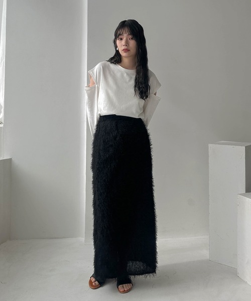 hellam（へラム）の「アームカットTシャツ（その他トップス・レディース・オフホワイト/ブラック・FREE）」の9枚目の写真