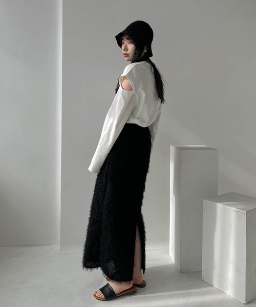 hellam（へラム）の「アームカットTシャツ（その他トップス・レディース・オフホワイト/ブラック・FREE）」の11枚目の写真