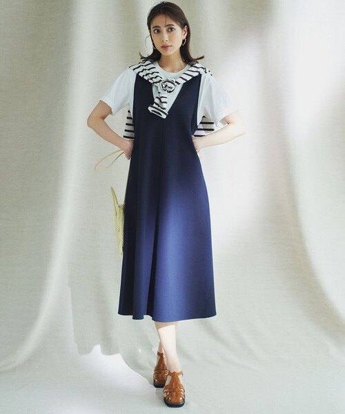 23区（ニジュウサンク）の「【SLOW/洗える】ミドルフライスジャージー ロングTシャツ（Tシャツ/カットソー・レディース・ホワイト系/ブラック系/ブラック系1/ダークブラウン系1・40/38）」の11枚目の写真