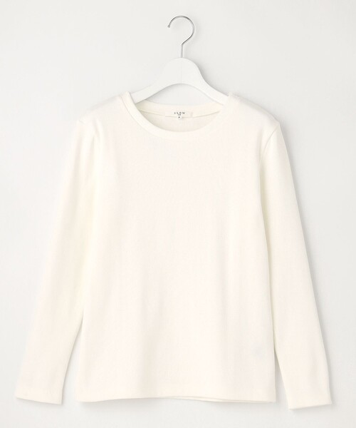23区（ニジュウサンク）の「【SLOW/洗える】ミドルフライスジャージー ロングTシャツ（Tシャツ/カットソー・レディース・ホワイト系/ブラック系/ブラック系1/ダークブラウン系1・40/38）」の13枚目の写真