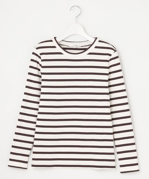 23区（ニジュウサンク）の「【SLOW/洗える】ミドルフライスジャージー ロングTシャツ（Tシャツ/カットソー・レディース・ホワイト系/ブラック系/ブラック系1/ダークブラウン系1・40/38）」の6枚目の写真