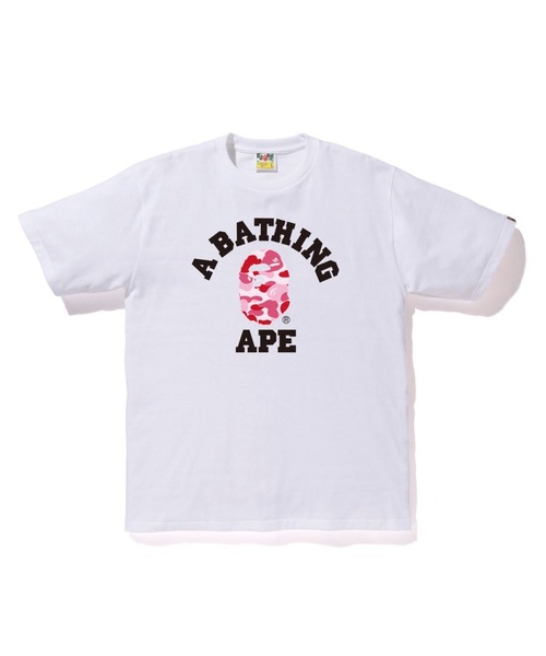 A BATHING APE(アベイシングエイプ)の「ABC CAMO COLLEGE TEE M(Tシャツ/カットソー・メンズ・ブラック×ピンク/ブラック×ブルー/ホワイト×グリーン/ホワイト×ブルー/ホワイト×ピンク/ブラック×グリーン・LARGE/MEDIUM/X-LARGE/SMALL/XX-LARGE/XXX-LARGE)」の4枚目の写真