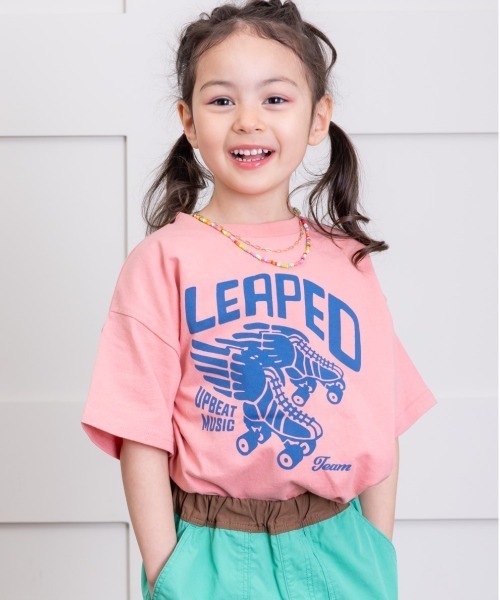 Life Support Products（ライフサポートプロダクツ）の「プリント半袖Tシャツ(80～150cm)（Tシャツ/カットソー・キッズ・チャコール/オレンジ/ライトブルー/ブラック/エメラルド/ライトピンク/杢グレー/ブルー/オフホワイト/ライトブラウン・80/90/95/100/110/120/130/140/150）」の9枚目の写真