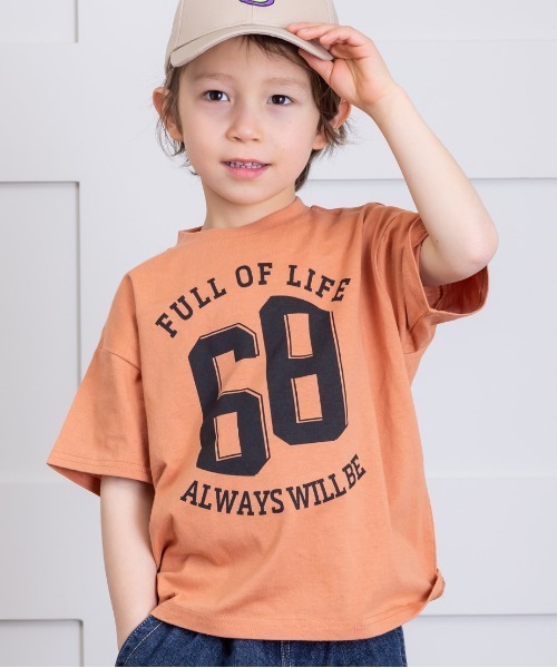 Life Support Products（ライフサポートプロダクツ）の「プリント半袖Tシャツ(80～150cm)（Tシャツ/カットソー・キッズ・チャコール/オレンジ/ライトブルー/ブラック/エメラルド/ライトピンク/杢グレー/ブルー/オフホワイト/ライトブラウン・80/90/95/100/110/120/130/140/150）」の10枚目の写真