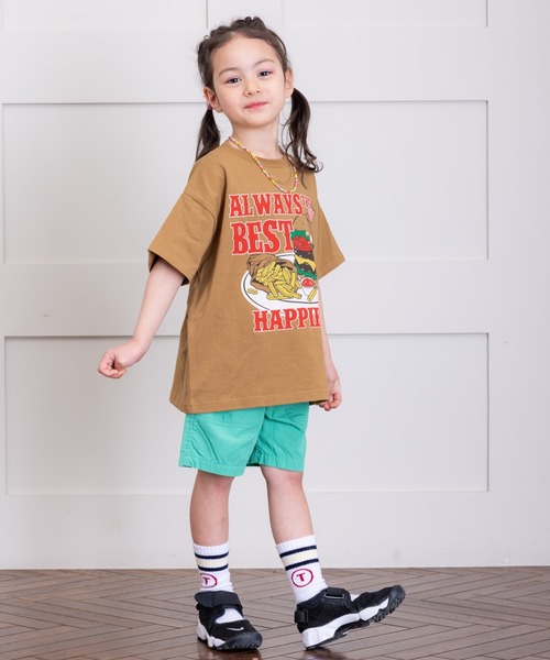 Life Support Products（ライフサポートプロダクツ）の「プリント半袖Tシャツ(80～150cm)（Tシャツ/カットソー・キッズ・チャコール/オレンジ/ライトブルー/ブラック/エメラルド/ライトピンク/杢グレー/ブルー/オフホワイト/ライトブラウン・80/90/95/100/110/120/130/140/150）」の15枚目の写真