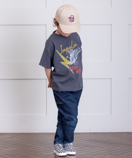 Life Support Products（ライフサポートプロダクツ）の「プリント半袖Tシャツ(80～150cm)（Tシャツ/カットソー・キッズ・チャコール/オレンジ/ライトブルー/ブラック/エメラルド/ライトピンク/杢グレー/ブルー/オフホワイト/ライトブラウン・80/90/95/100/110/120/130/140/150）」の14枚目の写真