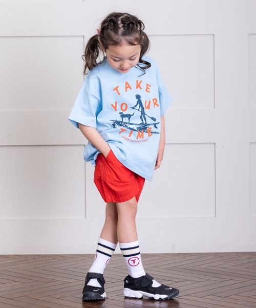 Life Support Products（ライフサポートプロダクツ）の「プリント半袖Tシャツ(80～150cm)（Tシャツ/カットソー・キッズ・チャコール/オレンジ/ライトブルー/ブラック/エメラルド/ライトピンク/杢グレー/ブルー/オフホワイト/ライトブラウン・80/90/95/100/110/120/130/140/150）」の17枚目の写真