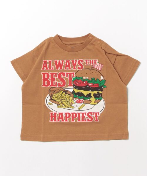 Life Support Products（ライフサポートプロダクツ）の「プリント半袖Tシャツ(80～150cm)（Tシャツ/カットソー・キッズ・チャコール/オレンジ/ライトブルー/ブラック/エメラルド/ライトピンク/杢グレー/ブルー/オフホワイト/ライトブラウン・80/90/95/100/110/120/130/140/150）」の22枚目の写真