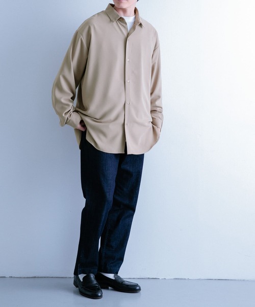 ITEMS URBANRESEARCH(アイテムズ アーバンリサーチ)の「サテンタッチ ロングスリーブシャツ(シャツ/ブラウス・メンズ・ブラック/ブラウン/ブルー・LARGE/MEDIUM)」の8枚目の写真
