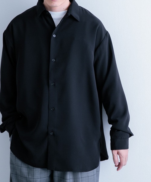 ITEMS URBANRESEARCH(アイテムズ アーバンリサーチ)の「サテンタッチ ロングスリーブシャツ(シャツ/ブラウス・メンズ・ブラック/ブラウン/ブルー・LARGE/MEDIUM)」の10枚目の写真
