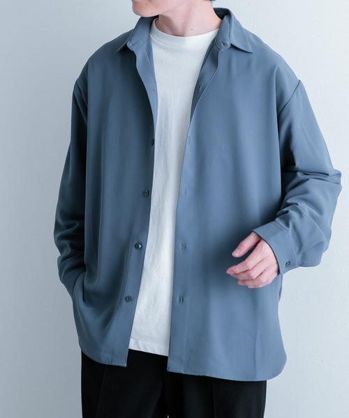 ITEMS URBANRESEARCH(アイテムズ アーバンリサーチ)の「サテンタッチ ロングスリーブシャツ(シャツ/ブラウス・メンズ・ブラック/ブラウン/ブルー・LARGE/MEDIUM)」の15枚目の写真