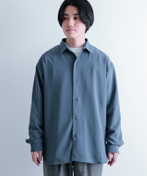 ITEMS URBANRESEARCH(アイテムズ アーバンリサーチ)の「サテンタッチ ロングスリーブシャツ(シャツ/ブラウス・メンズ・ブラック/ブラウン/ブルー・LARGE/MEDIUM)」の19枚目の写真