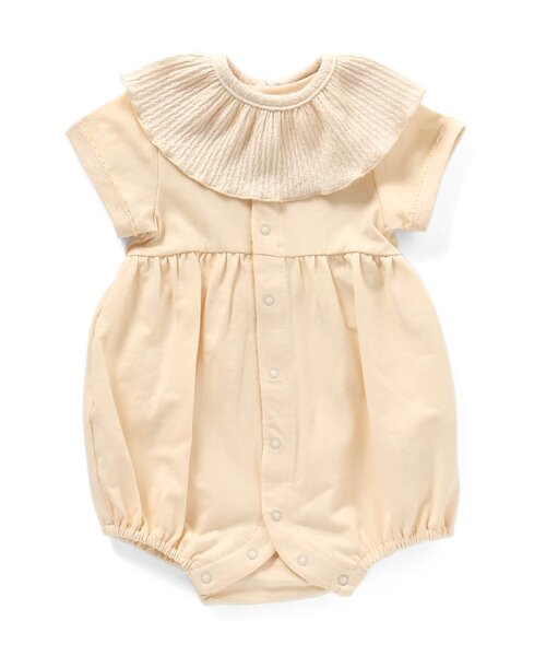 Ampersand（アンパサンド）の「【premier】つけ衿スタイSET前あきバルーンロンパス（ロンパース・キッズ・ブラウン/ピンク/アイボリー・60/70/80）」の2枚目の写真