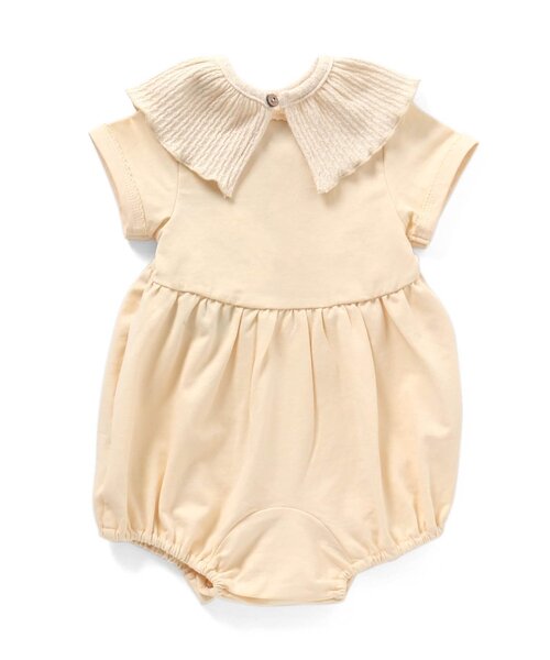 Ampersand（アンパサンド）の「【premier】つけ衿スタイSET前あきバルーンロンパス（ロンパース・キッズ・ブラウン/ピンク/アイボリー・60/70/80）」の7枚目の写真