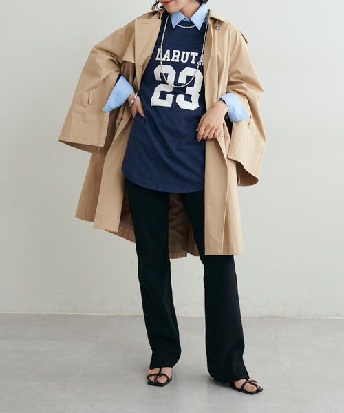 LARUTA(ラルータ)の「【LARUTA】 7分袖ロゴT(Tシャツ/カットソー・レディース・ベージュ/ネイビー/オフホワイト・FREE)」の19枚目の写真