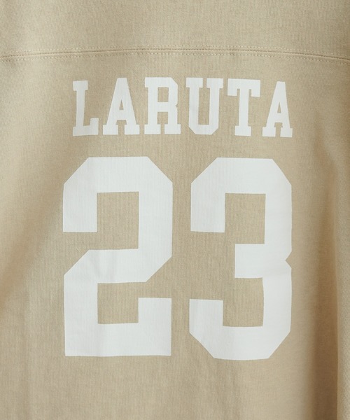 LARUTA(ラルータ)の「【LARUTA】 7分袖ロゴT(Tシャツ/カットソー・レディース・ベージュ/ネイビー/オフホワイト・FREE)」の14枚目の写真