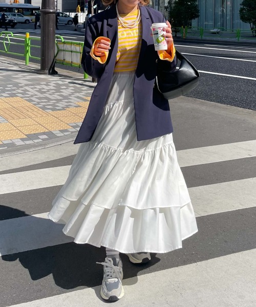 archives(アルシーヴ)の「【Limited item】ASYMMETRY TIERED SKIRT(スカート・レディース・オフホワイト/ブラック/グレイッシュベージュ/ブルー/オレンジ・MEDIUM)」の21枚目の写真