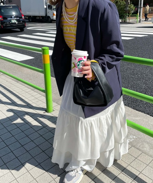 archives(アルシーヴ)の「【Limited item】ASYMMETRY TIERED SKIRT(スカート・レディース・オフホワイト/ブラック/グレイッシュベージュ/ブルー/オレンジ・MEDIUM)」の16枚目の写真