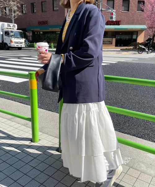 archives(アルシーヴ)の「【Limited item】ASYMMETRY TIERED SKIRT(スカート・レディース・オフホワイト/ブラック/グレイッシュベージュ/ブルー/オレンジ・MEDIUM)」の6枚目の写真