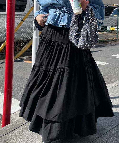 archives(アルシーヴ)の「【Limited item】ASYMMETRY TIERED SKIRT(スカート・レディース・オフホワイト/ブラック/グレイッシュベージュ/ブルー/オレンジ・MEDIUM)」の15枚目の写真