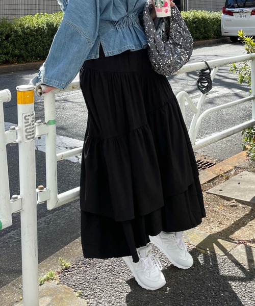 archives(アルシーヴ)の「【Limited item】ASYMMETRY TIERED SKIRT(スカート・レディース・オフホワイト/ブラック/グレイッシュベージュ/ブルー/オレンジ・MEDIUM)」の14枚目の写真