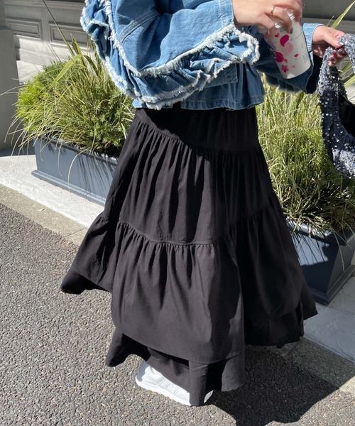 archives(アルシーヴ)の「【Limited item】ASYMMETRY TIERED SKIRT(スカート・レディース・オフホワイト/ブラック/グレイッシュベージュ/ブルー/オレンジ・MEDIUM)」の19枚目の写真