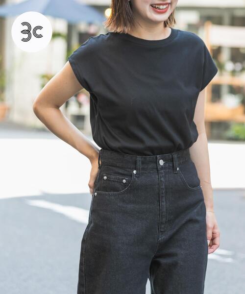 SENSE OF PLACE by URBAN RESEARCH(センスオブプレイスバイアーバンリサーチ)の「オーガニックコットンフレンチスリーブTシャツ(Tシャツ/カットソー・レディース・ライトベージュ/ホワイト系その他/オフホワイト/ベージュ/ブラック/ライトブルー・ONE)」の4枚目の写真