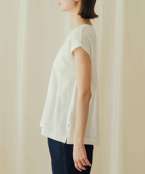 SENSE OF PLACE by URBAN RESEARCH(センスオブプレイスバイアーバンリサーチ)の「オーガニックコットンフレンチスリーブTシャツ(Tシャツ/カットソー・レディース・ライトベージュ/ホワイト系その他/オフホワイト/ベージュ/ブラック/ライトブルー・ONE)」の8枚目の写真