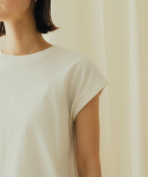 SENSE OF PLACE by URBAN RESEARCH(センスオブプレイスバイアーバンリサーチ)の「オーガニックコットンフレンチスリーブTシャツ(Tシャツ/カットソー・レディース・ライトベージュ/ホワイト系その他/オフホワイト/ベージュ/ブラック/ライトブルー・ONE)」の10枚目の写真