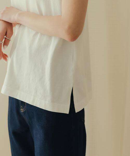 SENSE OF PLACE by URBAN RESEARCH(センスオブプレイスバイアーバンリサーチ)の「オーガニックコットンフレンチスリーブTシャツ(Tシャツ/カットソー・レディース・ライトベージュ/ホワイト系その他/オフホワイト/ベージュ/ブラック/ライトブルー・ONE)」の11枚目の写真