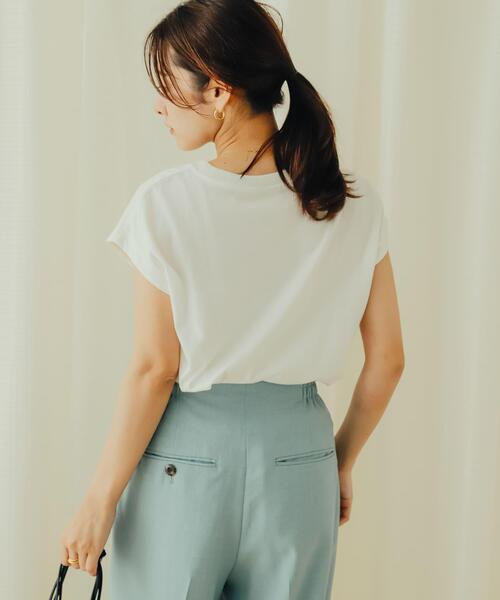 SENSE OF PLACE by URBAN RESEARCH(センスオブプレイスバイアーバンリサーチ)の「オーガニックコットンフレンチスリーブTシャツ(Tシャツ/カットソー・レディース・ライトベージュ/ホワイト系その他/オフホワイト/ベージュ/ブラック/ライトブルー・ONE)」の18枚目の写真