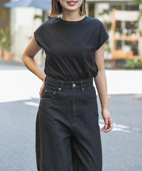 SENSE OF PLACE by URBAN RESEARCH(センスオブプレイスバイアーバンリサーチ)の「オーガニックコットンフレンチスリーブTシャツ(Tシャツ/カットソー・レディース・ライトベージュ/ホワイト系その他/オフホワイト/ベージュ/ブラック/ライトブルー・ONE)」の21枚目の写真