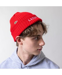 LACOSTE(ラコステ)の「ブランドネームロゴリブニットキャップ(ニットキャップ/ビーニー)」