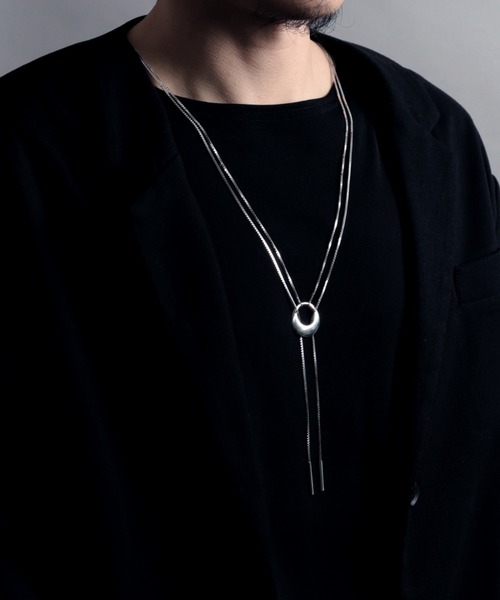 YArKA（ヤーカ）の「【YArKA/ヤーカ】double chain 2way necklace [luslep] /ダブルチェーン2wayネックレス（ネックレス・メンズ・シルバー・FREE）」の4枚目の写真