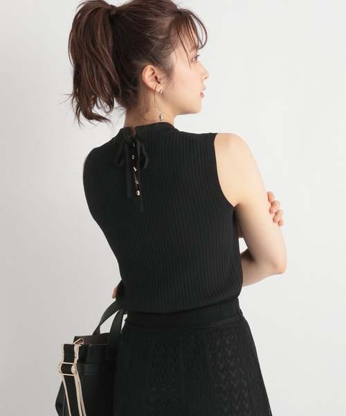 Andemiu(アンデミュウ)の「リブバックボタンプチハイ904568(ニット/セーター・レディース・グリーン/パープル/ブラック/アイボリー・FREE)」の10枚目の写真